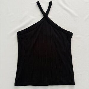 a.n.a. Black‎ Crossover Halter Top Size L